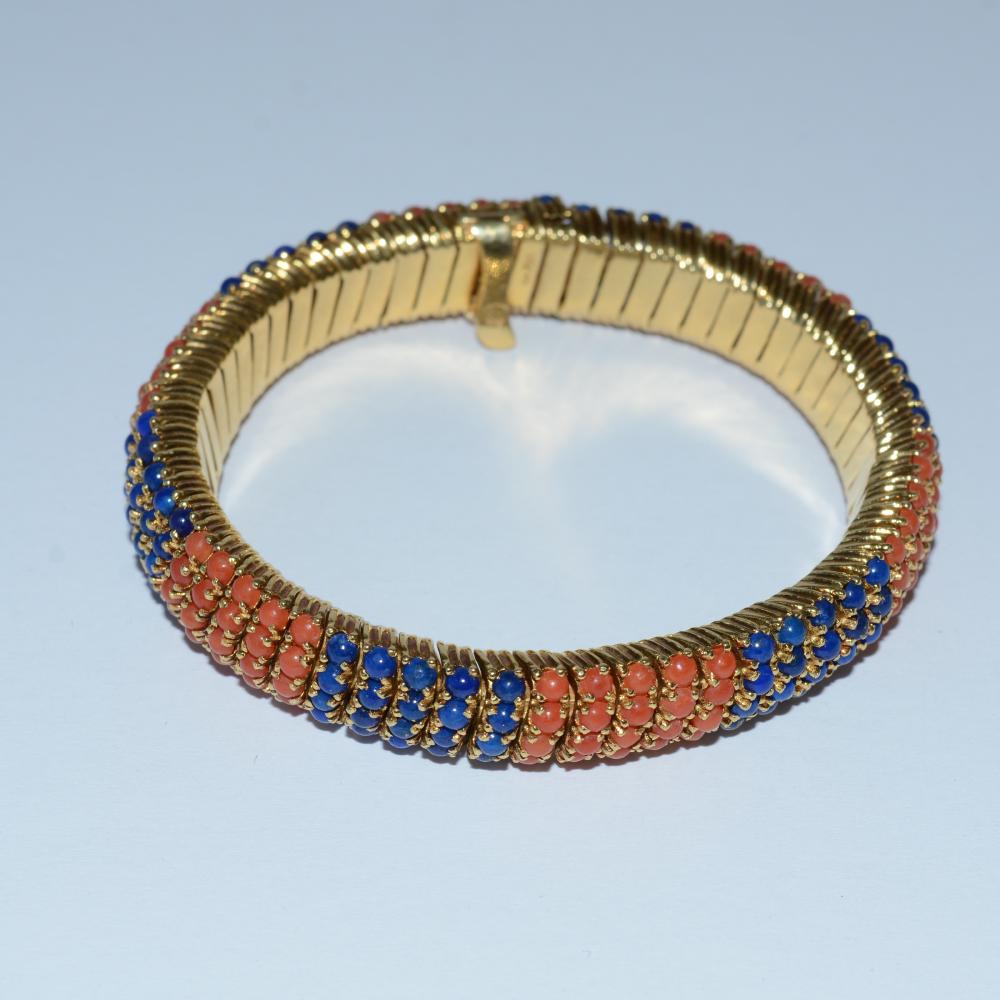 Coral Lapis Bracelet