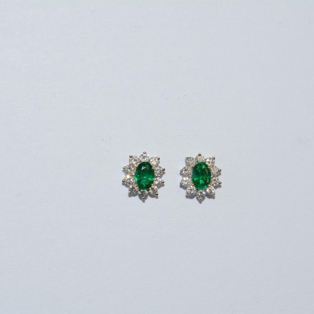 Emerald Diamond Earring