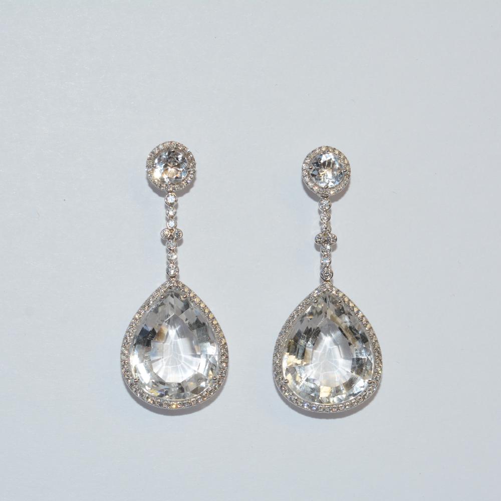 Rock Crystal Diamond Earrings