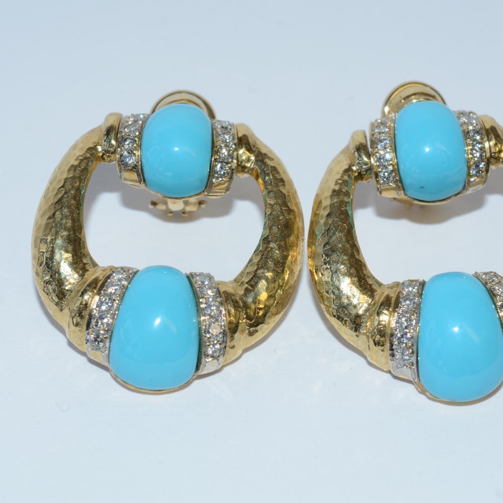 Turquoise Diamond Earrings