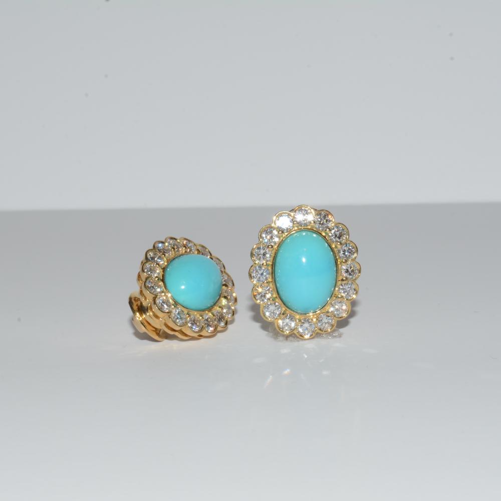 Turquoise Diamond Earrings