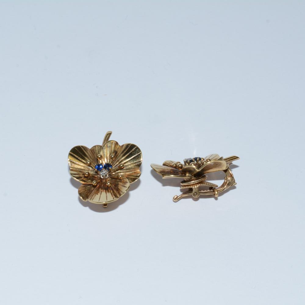Sapphire Diamond Vintage Earrings