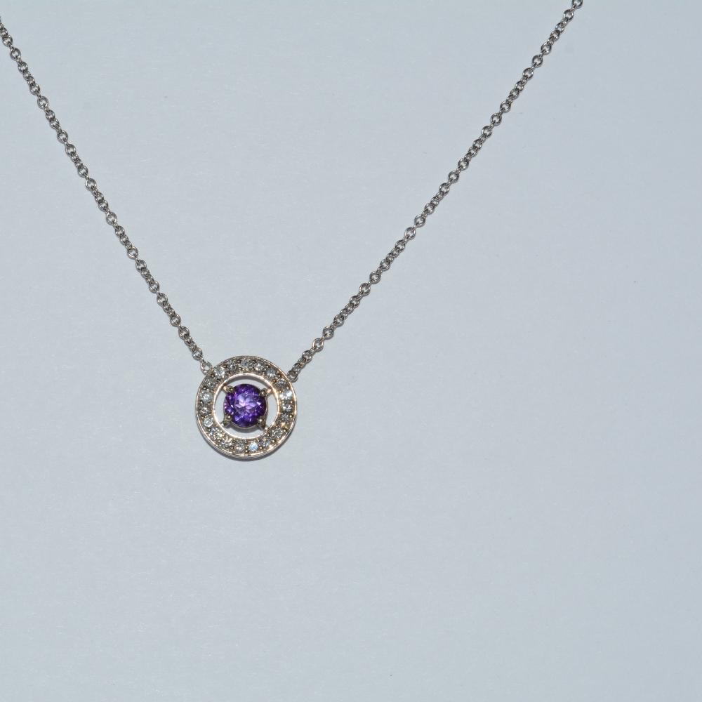 Amethyst Diamond Necklace
