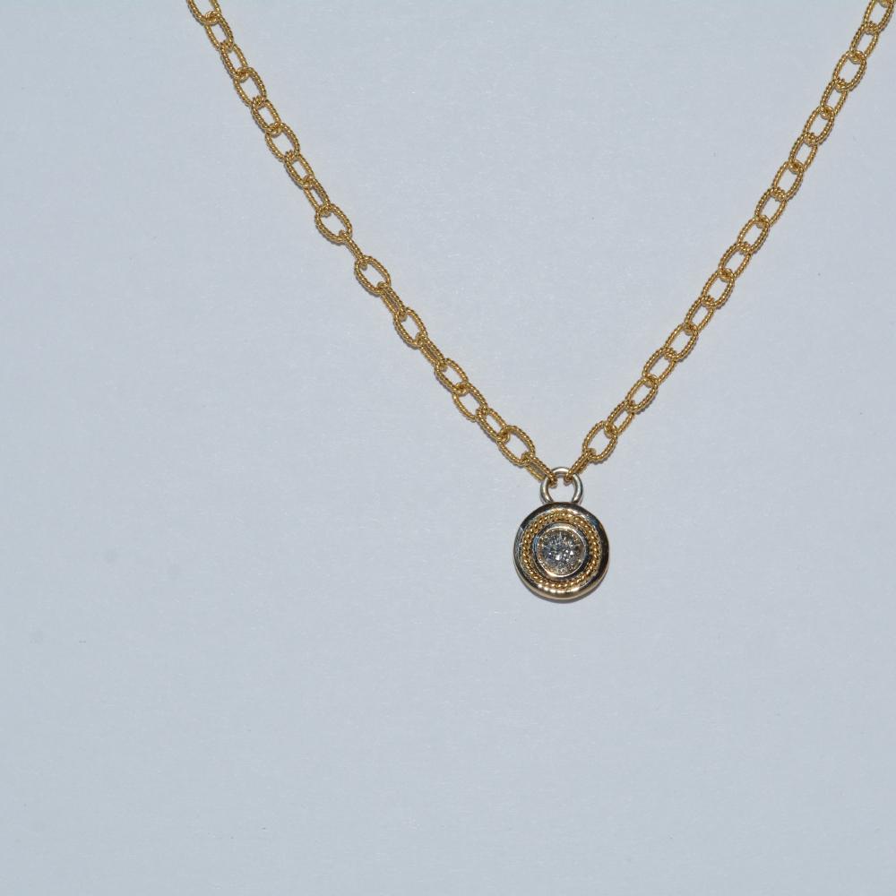 Bezel Set Diamond Necklace
