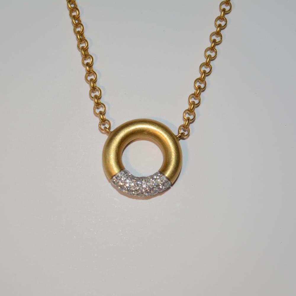 Gold Platinum Diamond Necklace