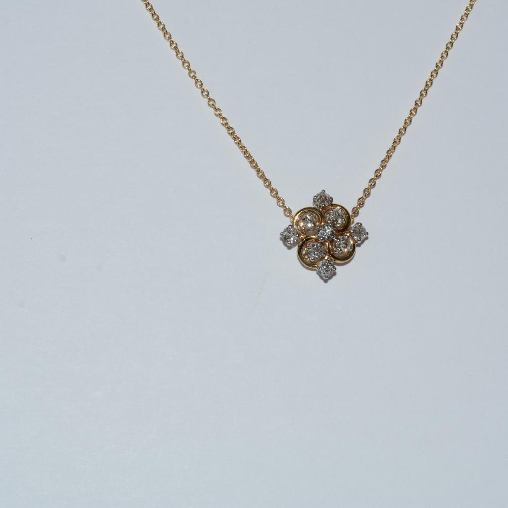 Two Tone Gold Diamond Necklace