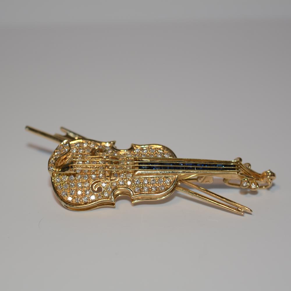 Gold Diamond Brooch