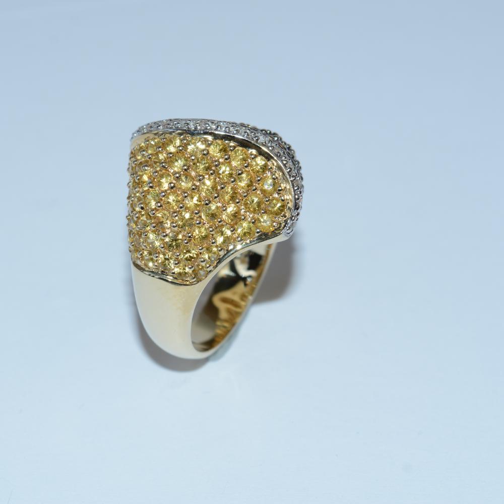 Diamond Yellow Sapphire Ring