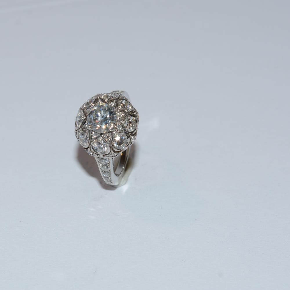 Dome Platinum Diamond Ring