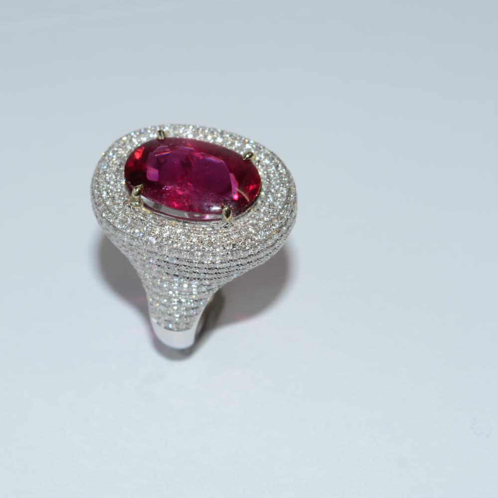 Rhodolite Diamond Ring