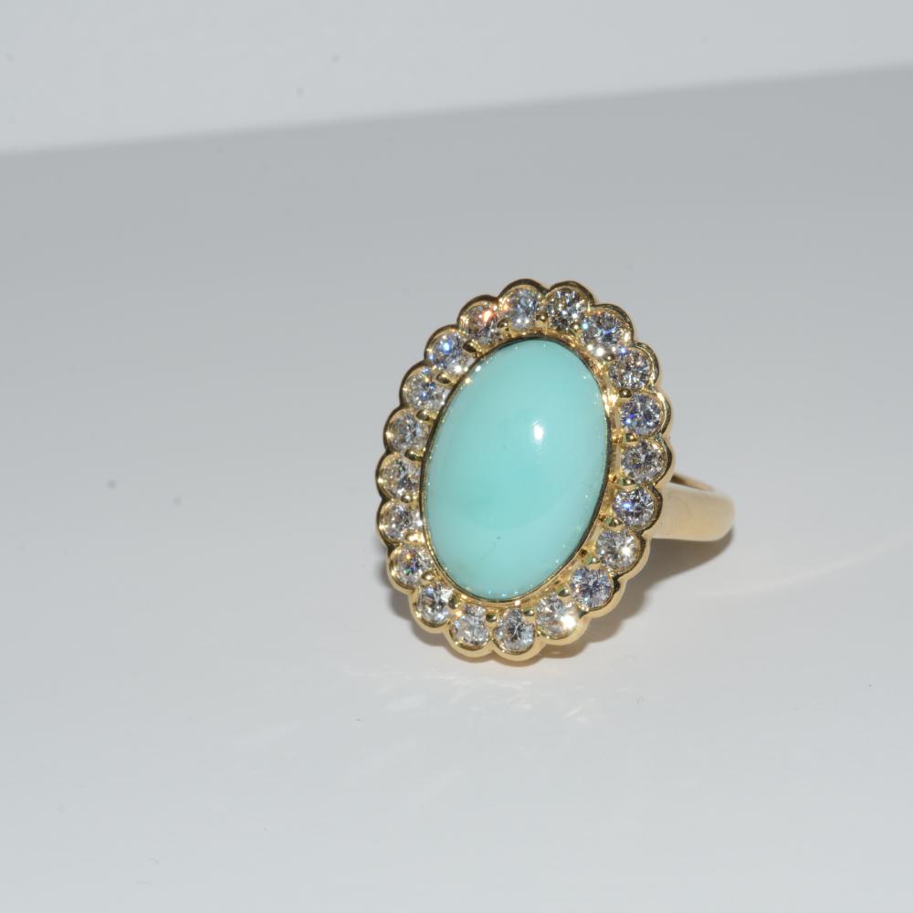 Turquoise Diamond Ring